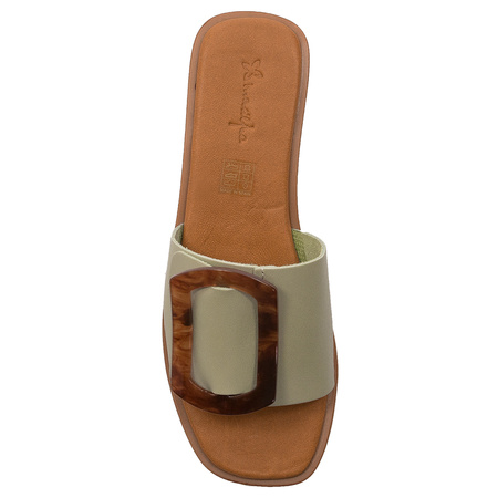 Maciejka Green Women's Leather Slides