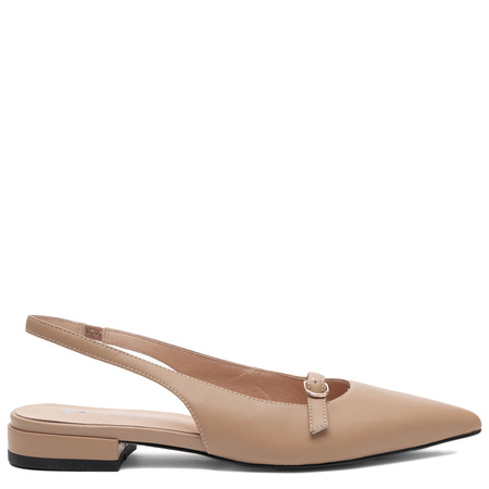Maciejka Slingback Pumps Leather Flat Heel Beige K7449-04/00-1
