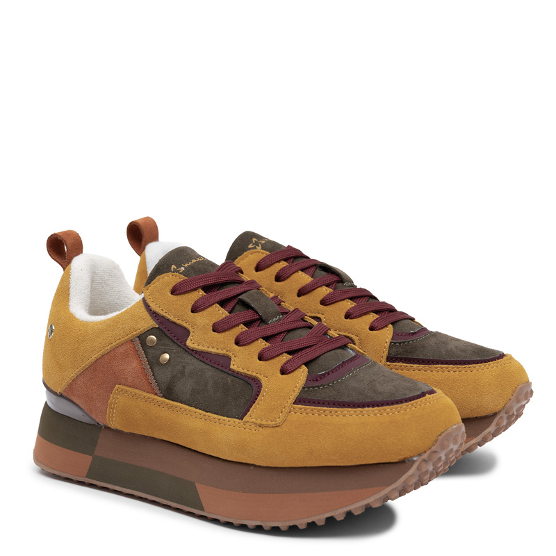 Maciejka Women's Suede Platform Sneakers, Casual Shoes Multicolor M7359-07/00-7