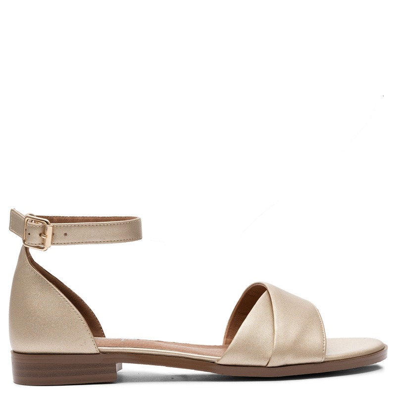 Maciejka Leather Sandals Closed Heel Ankle Strap Gold K7459-25/00-1