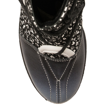 Maciejka Premium Leather Ankle Boots Block Heel Black Blue 05605-01/00-7