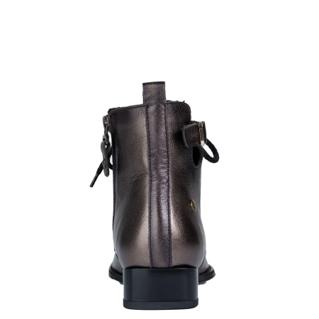 Maciejka Natural Leather Lace-Up Boots Metallic Bronze with Strap Detail 07128-02-00-8