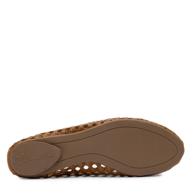 Maciejka Leather Perforated Slip-On Flats Brown 07307-29/00-0