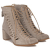 Maciejka Beige velor Lace-Up Boots