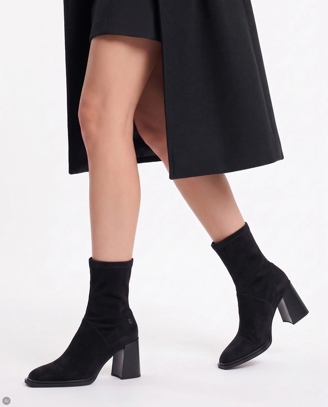 Maciejka Women's Leather Ankle Boots with Suede Upper Black K7804-01/00-7