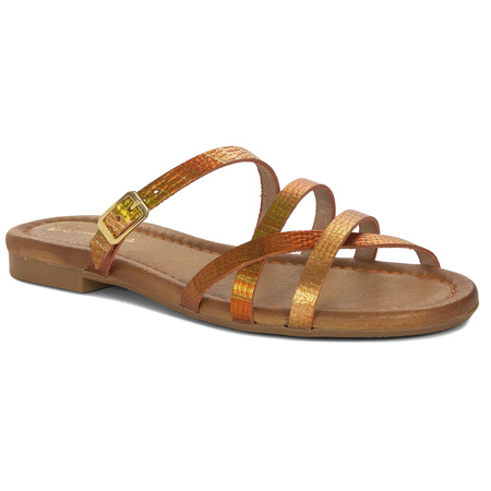 Maciejka Women's Leather Flip-Flops Copper