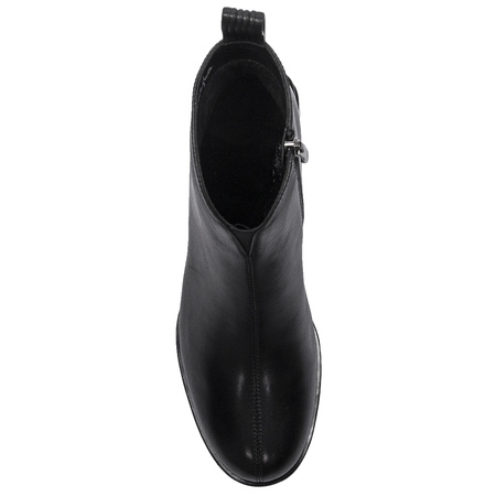 Maciejka Leather Ankle Boots Low Square Heel Black N3118-01/00-8
