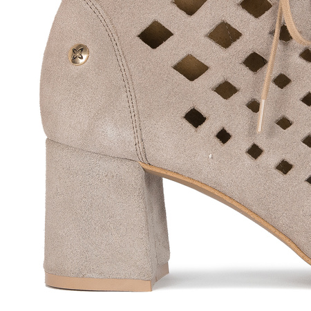 Maciejka Dark Beige Lace-Up Boots