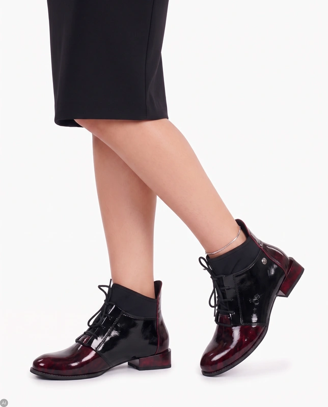 Maciejka Burgundy Lace-up Boots 04744-29/00-7