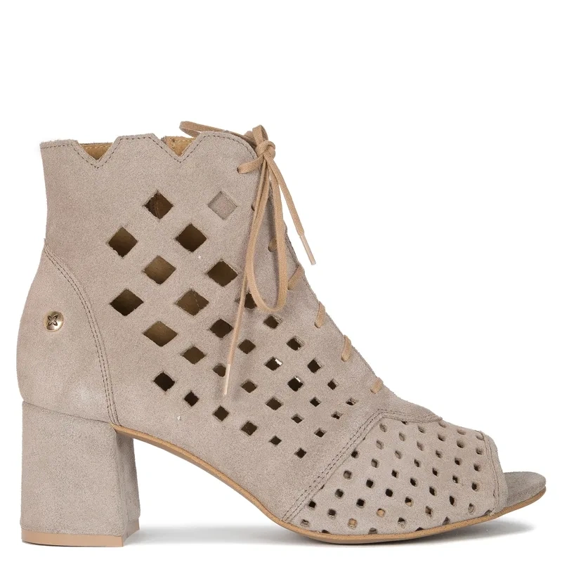 Maciejka Dark Beige Lace-Up Boots