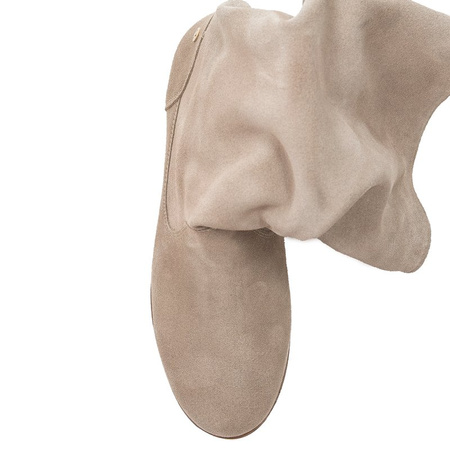 Maciejka Velour Leather Knee-High Boots Beige 05057-04/00-6