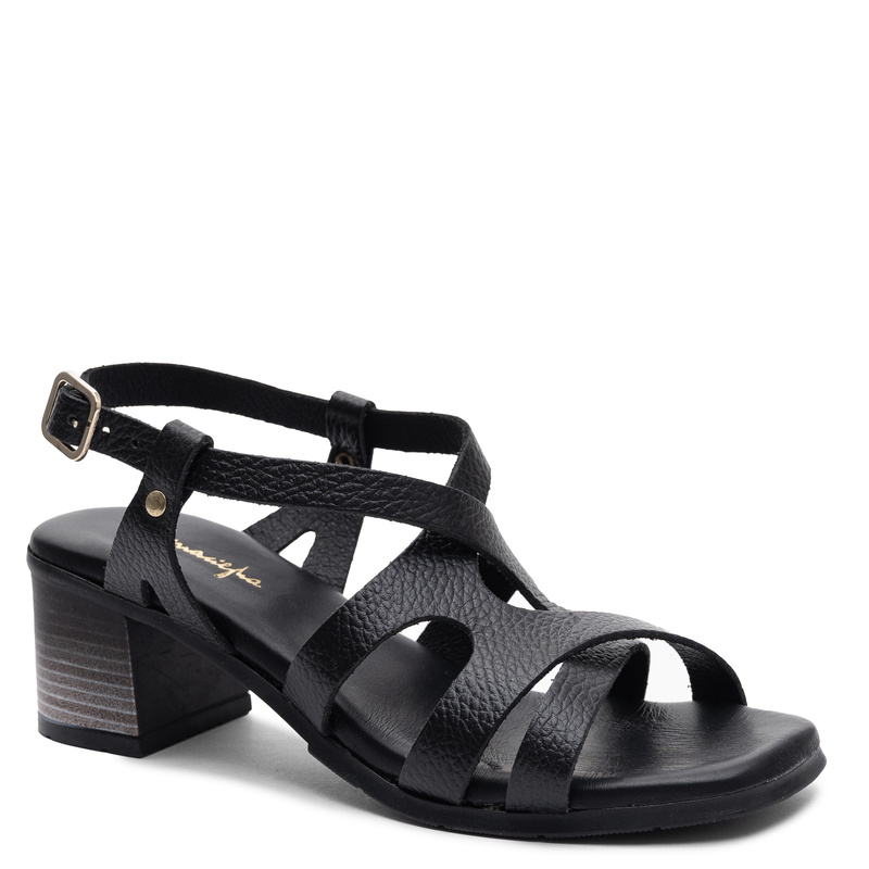 Maciejka Leather Block Heel Sandals Black E7399-01/00-1