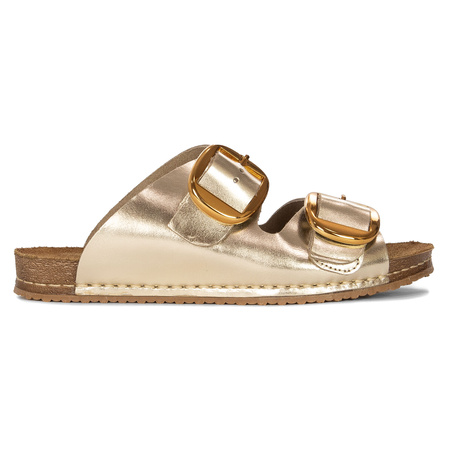 Maciejka Women's Leather Flip-Flops Gold