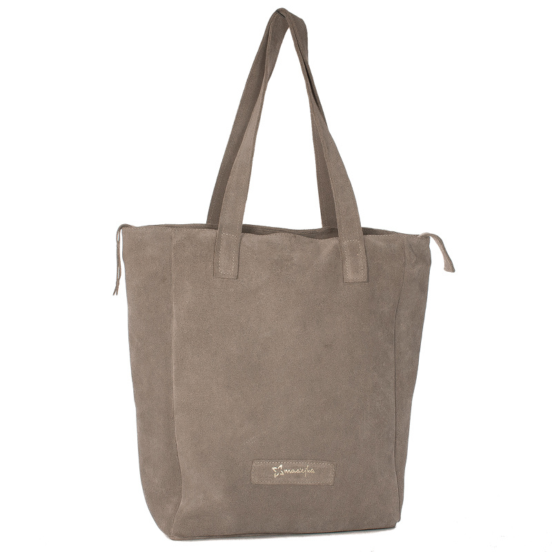 Maciejka Women's Grey Velor Leather Handbag