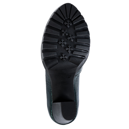 Maciejka Czółenka 2629W-03/00-1 Zielone Metaliczne na Grubym Obcasie - Stylowe Buty Damskie