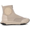 Maciejka Craftsmanship Leather-Textile Ankle Boots Front-Zip Light Beige 06297-22/00-8