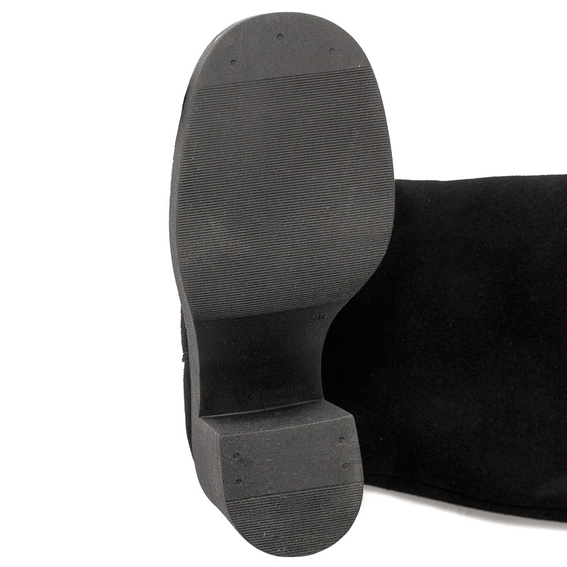 Maciejka Black Suede Knee-High Boots
