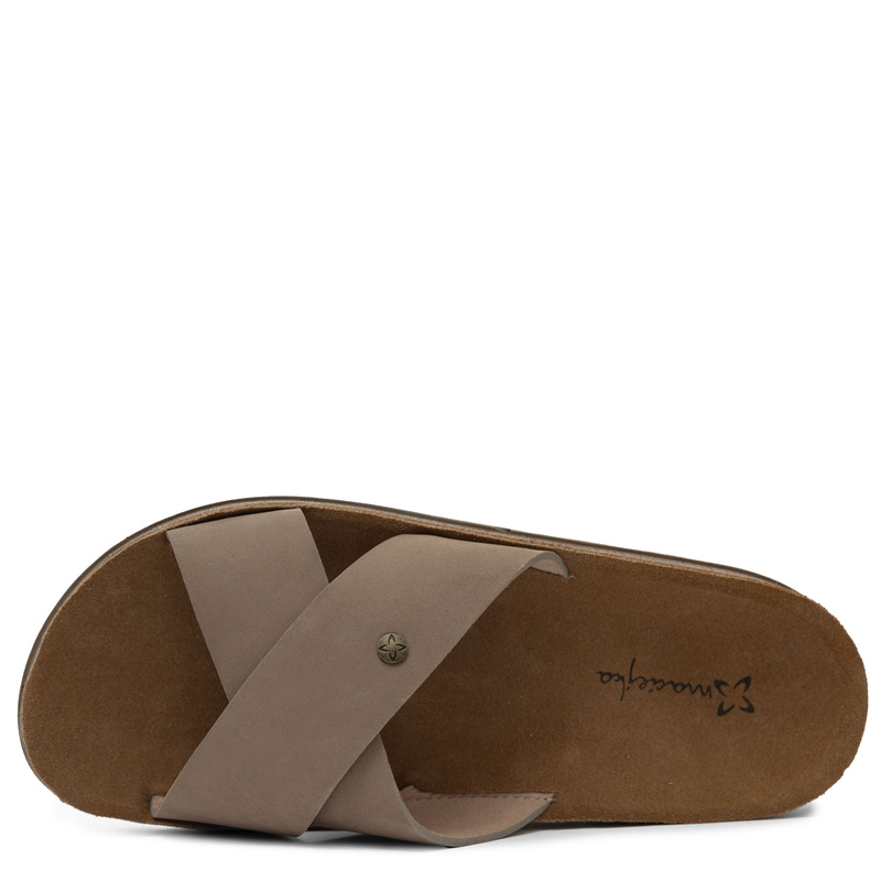 Maciejka Leather Slides Platform 3.5 cm Beige P7504-04/00-0