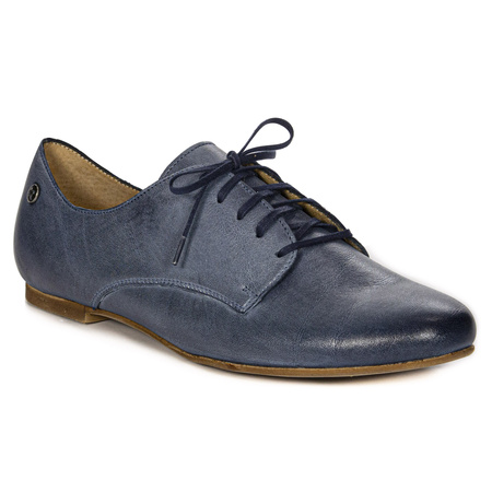 Maciejka Women's Navy Leather Flat Shoes