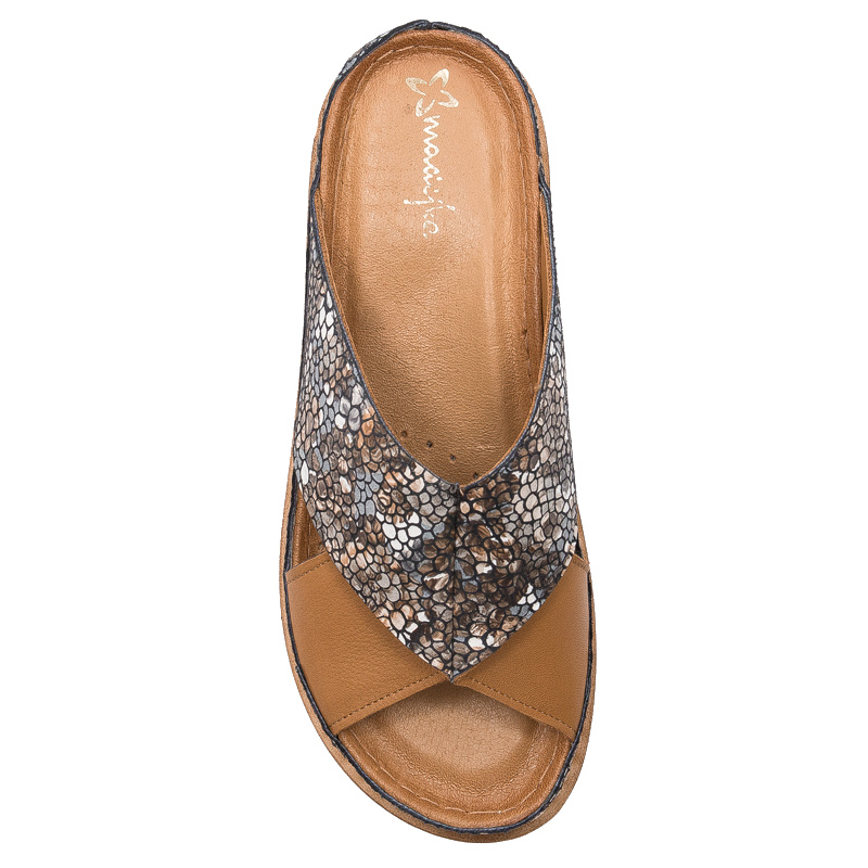 Maciejka Brown Women's Leather Slides