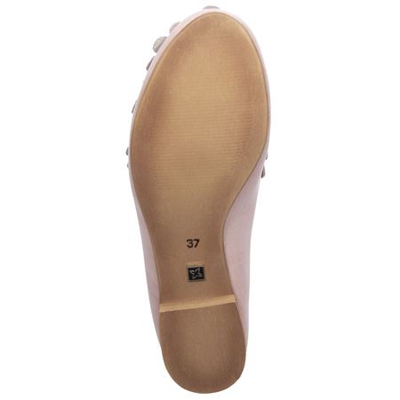Maciejka Leather Ballet Flats Interlaced Hand-Stitched Pink 01358-51/00-0