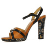 Maciejka Women's Heeled Leather Sandals Black Rude