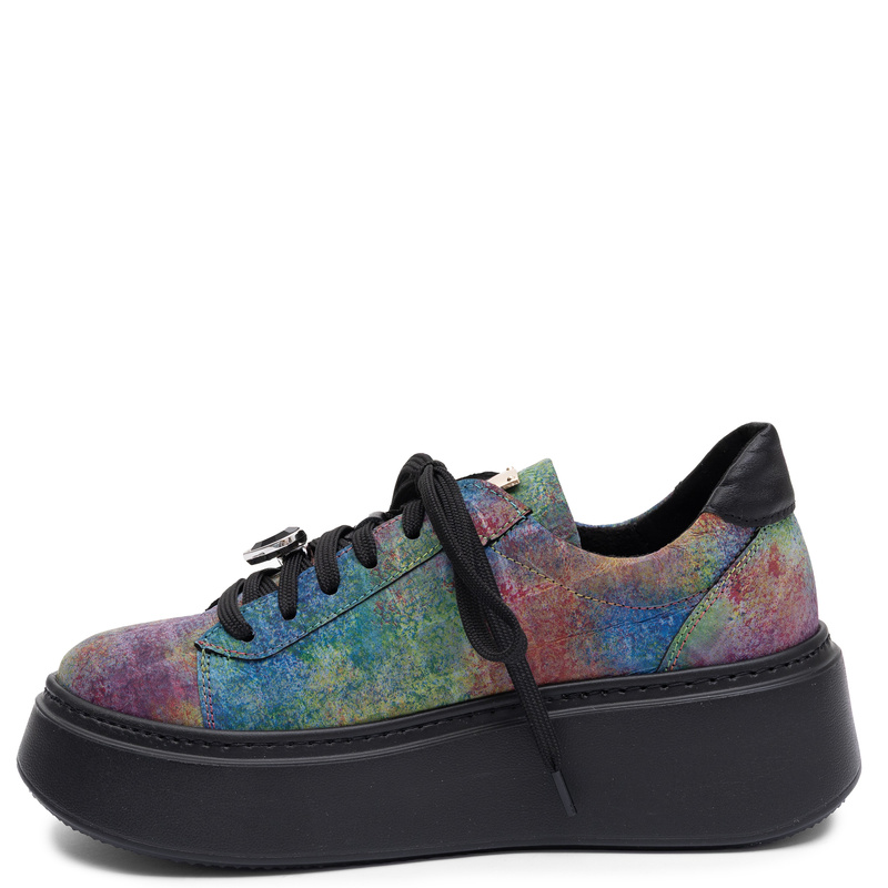Maciejka Skórzane Sneakersy Damskie Na Platformie Wielokolorowe 6191W-22/00-8