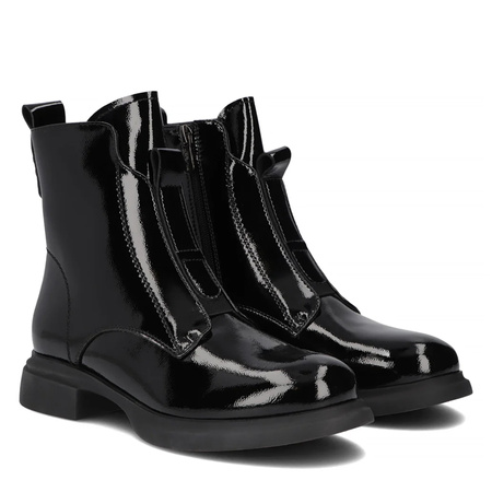Filippo Women's Patent Leather Ankle Boots, Black