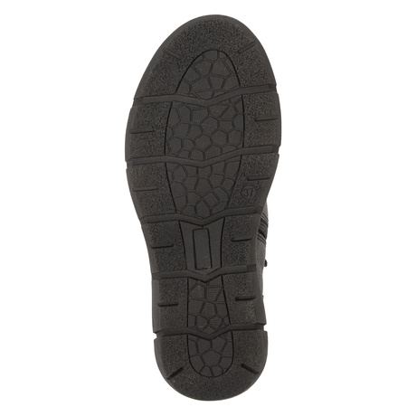 Maciejka Leather Ankle Boots Elastic Laces Side Zip Black P7240-01/00-1