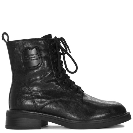 Maciejka Leather Insulated Lace-Up Side-Zip Black K7180-01/00-7