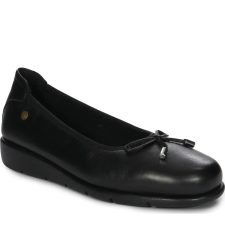 Maciejka Leather Slip-On Platform Shoes Black P6504-01-00-1