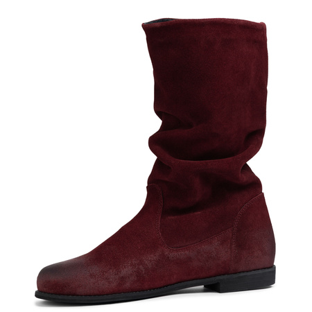 Maciejka Suede Knee-High Boots Burgundy 05057-30-00-6