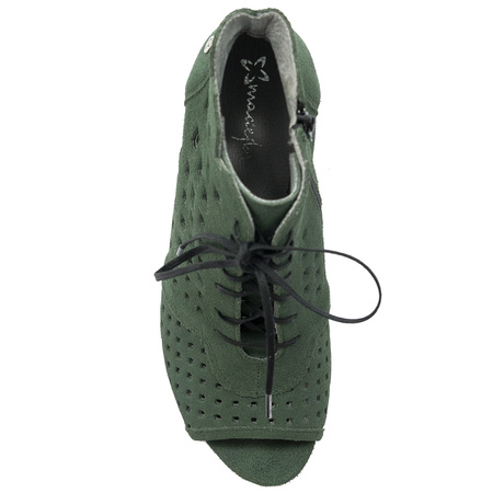 Maciejka Bottle Green Lace-Up Boots