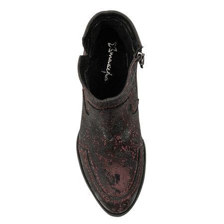 Maciejka Women's Burgundy and Black Ankle Boots