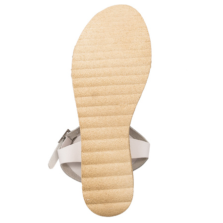 Maciejka white leather women's espadrilles sandals