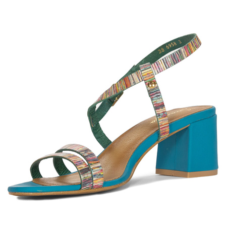 Maciejka Women's Leather Heeled Blue Sandals
