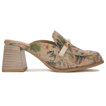 Maciejka Beige Women's Leather Slides