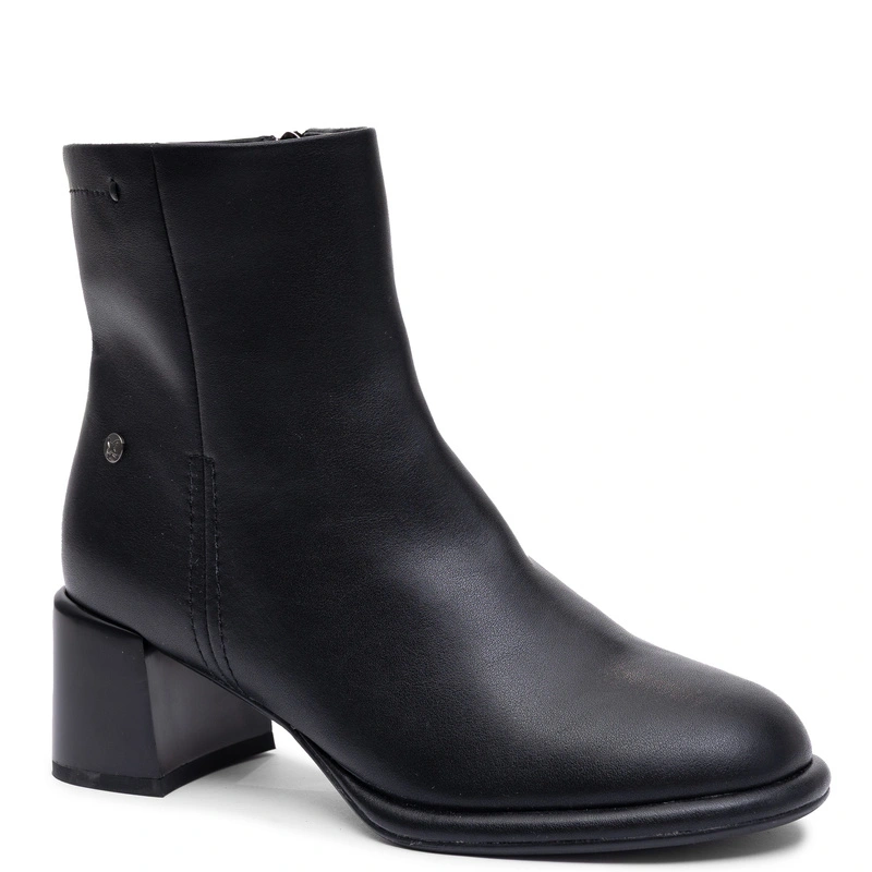 Maciejka Leather Block Heel Ankle Boots Black K7753-01/00-7