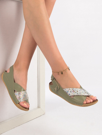 Maciejka Leather Pistachio Women's Sandals