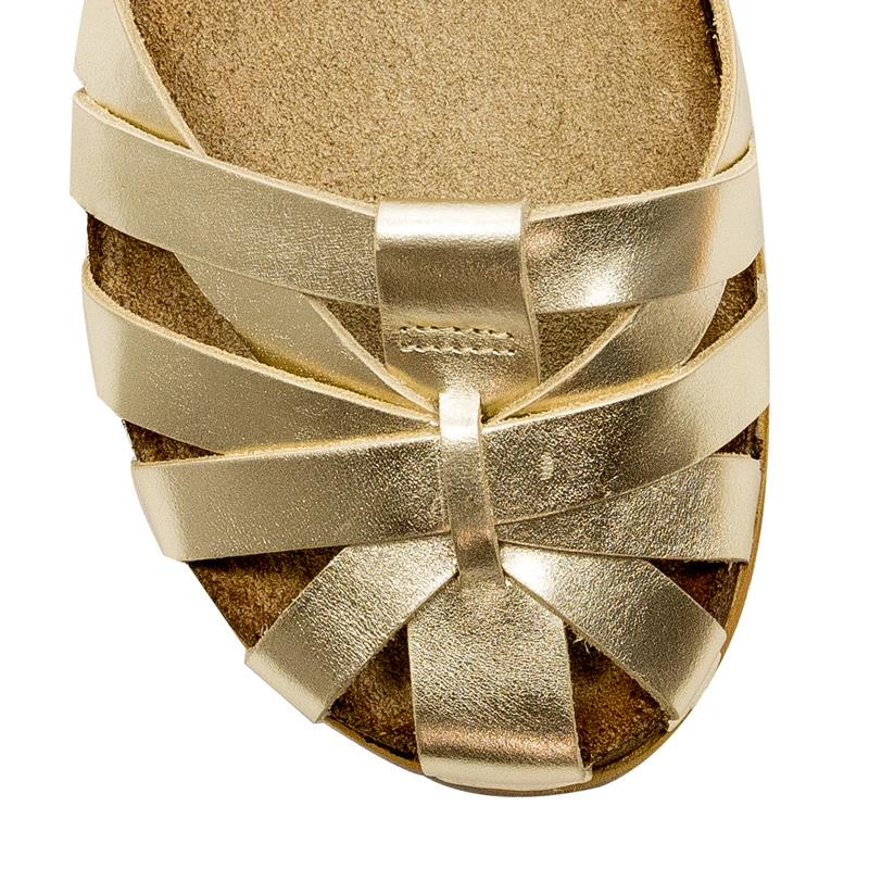 Maciejka Sandals Leather Closed-Toe Flat Gold 03074-25/00-0