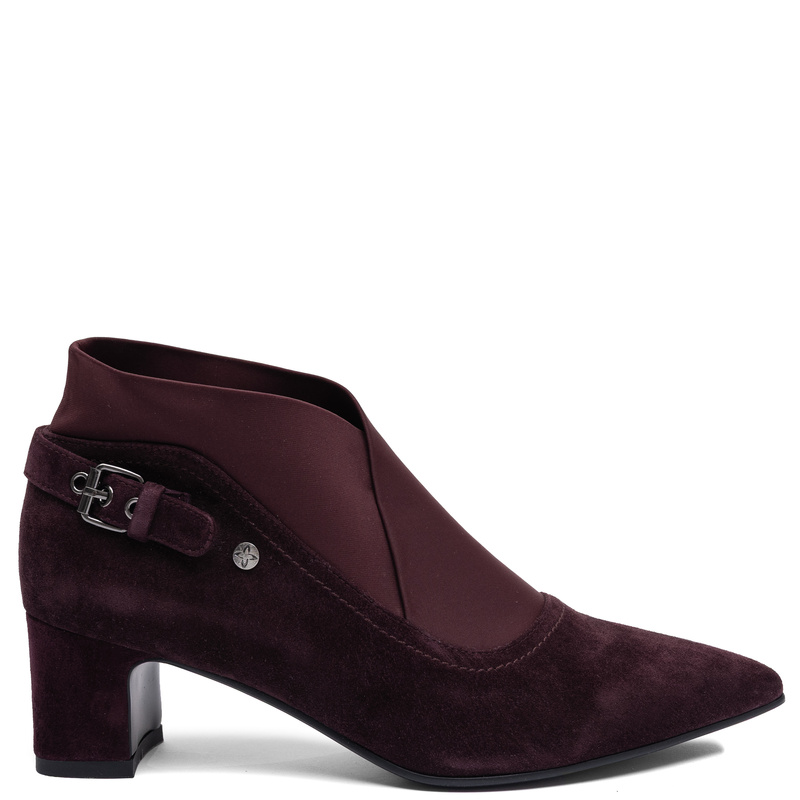 Maciejka Burgundy Suede Ankle Boots with Stretch Upper K7691-23/00-7