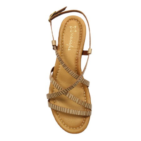 Maciejka Classic Leather Women's Flat Sandals Gold 06635-04/00-0