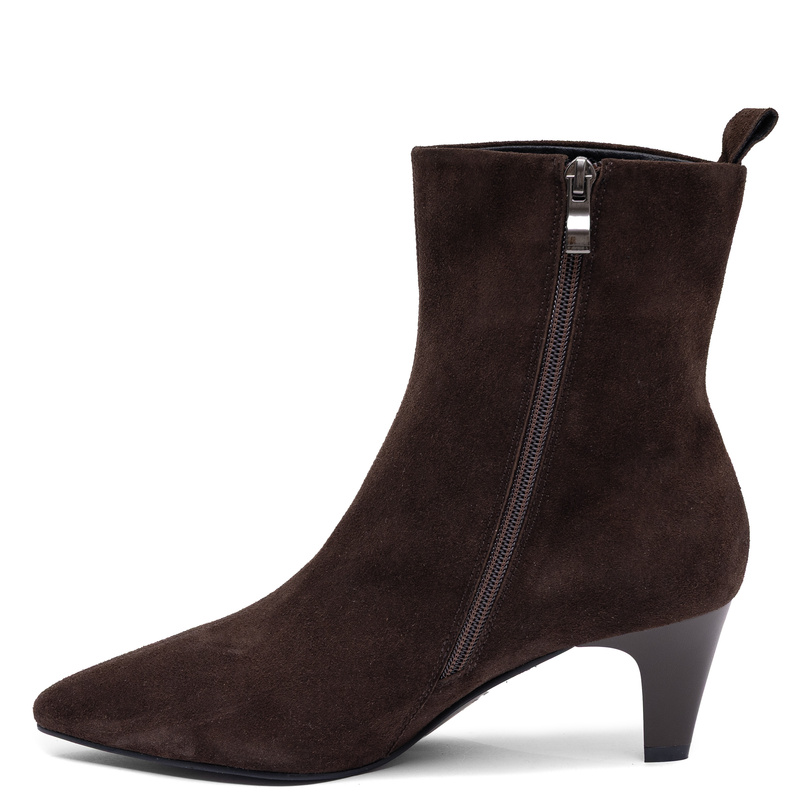 Maciejka Buty Damskie Botki Zamszowe Na Słupku Czekoladowy Brąz K7695-02/00-7