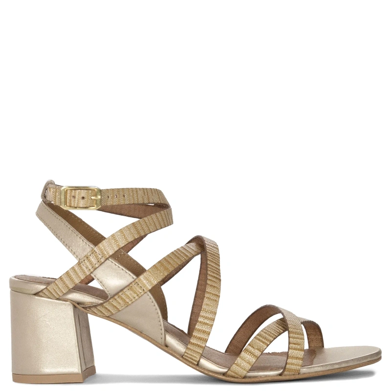 Maciejka Women's High Heel Leather Sandals Gold