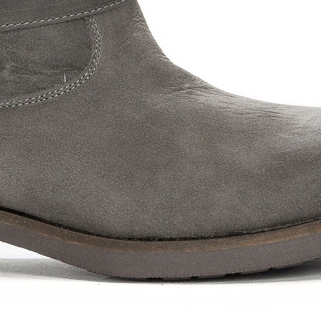 Maciejka Gray women's leather Knee-high Boots
