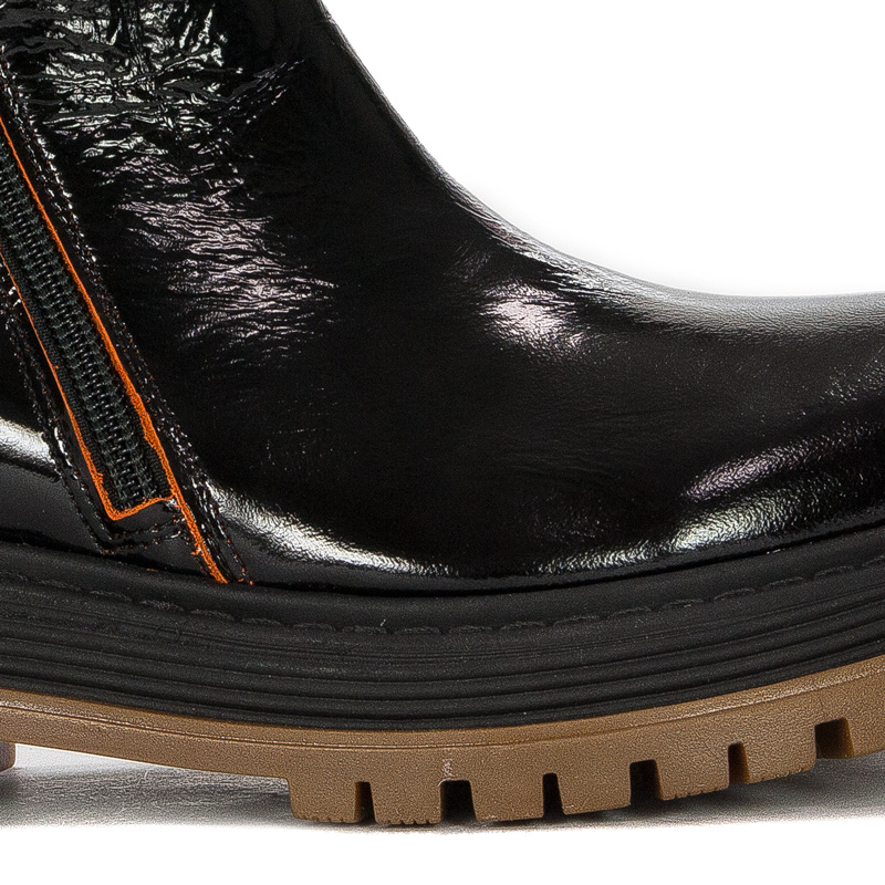 Maciejka Black+Orange Boots 05747-18/00-7