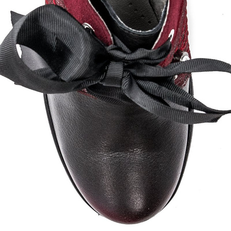 Maciejka 03655-55-00-5  Black Red Flat Shoes