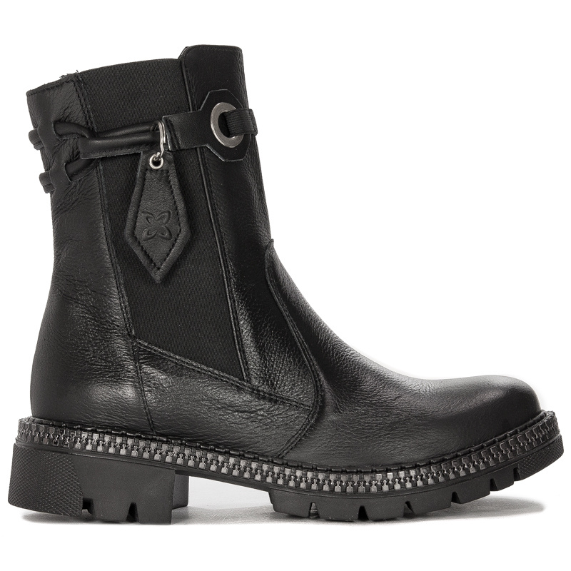 Maciejka Black Leather Women's Boots 05727-01/00-6