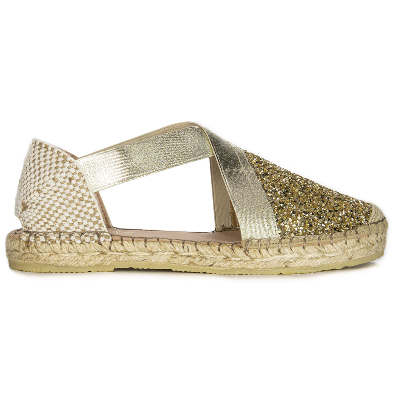 Maciejka Espadryle półbuty damskie złote F6528-25/00-0