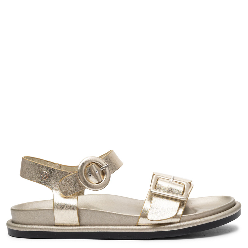 Maciejka Leather Sandals Comfortable with Buckles Gold K7460-25/00-1